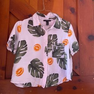 Hawaiian inspired button up shirt